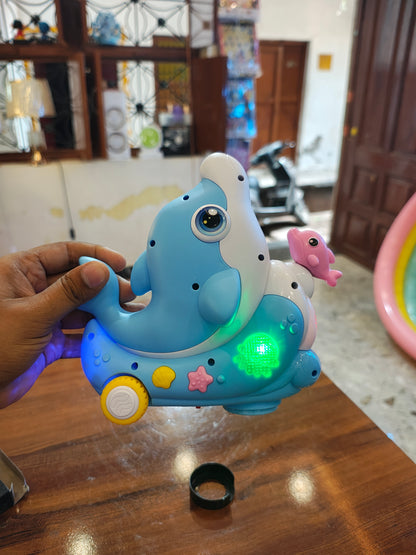 Moving MOM & BABY DOLPHIN BLOWING BALL