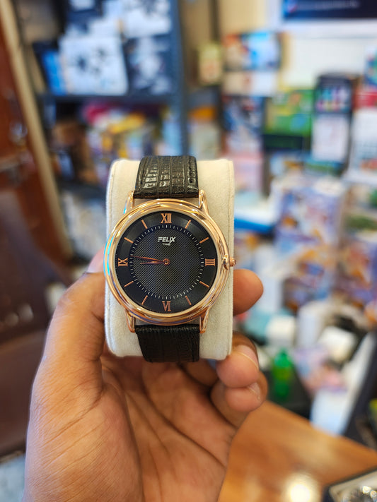 FELIX LEATHER SMART WATCH BRONZE & BLACK DIAL COMBINATION
