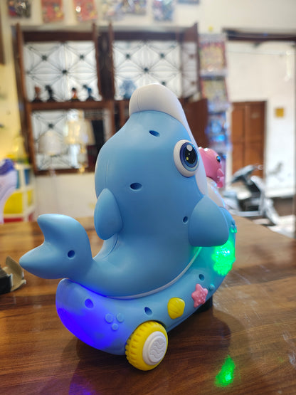 Moving MOM & BABY DOLPHIN BLOWING BALL